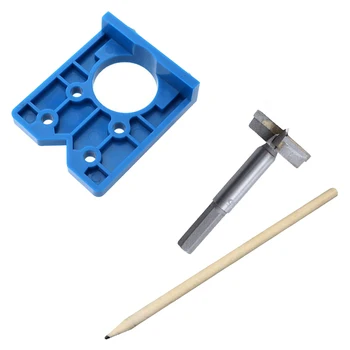 

35mm Hinge Drilling Jig Concealed Guide Hinge Hole Locator Woodworking Hole Opener Cabinet Accessories Tool