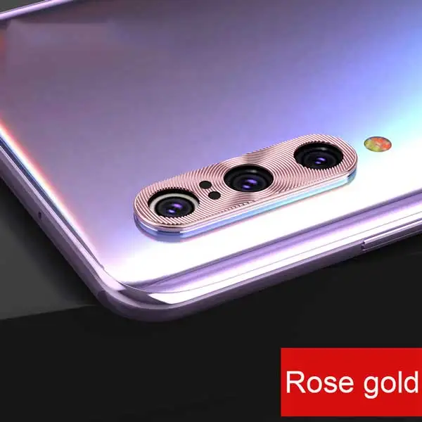 Чехол для объектива камеры Xiaomi A3 8 9 SE 9T MIX 3 CC9 SE Redmi 7 K20 Pro Note 7 8 Pro Телефон объектив камеры металлический защитный чехол-кольцо - Цвет: Розовый