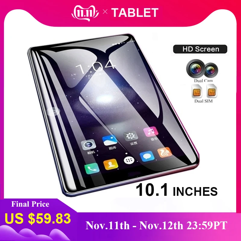 Comprar 2019 Tablet 10,1 pulgadas de diez Core 4G Red WiFi Tablet PC Android 7,1 Arge 2560*1600 IPS pantalla Dual SIM Dual cámara trasera 13,0 MP