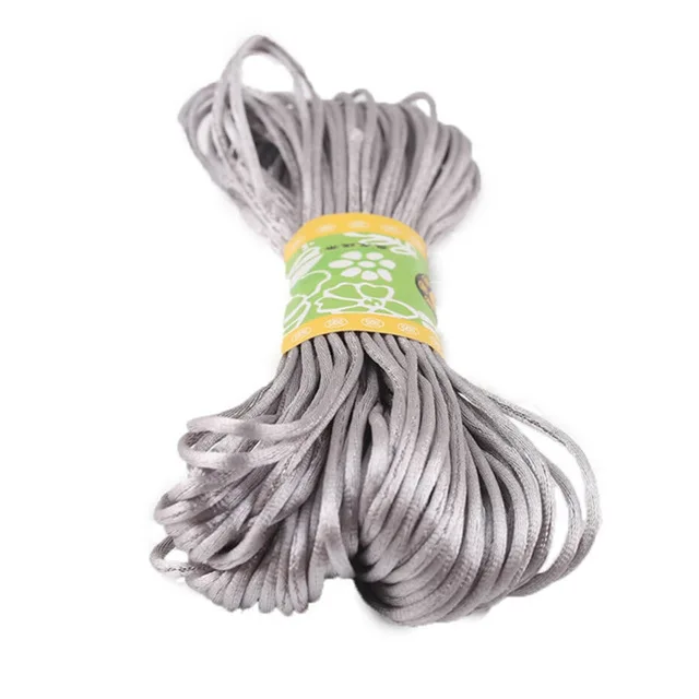 1pc 1mm 80m Satin Silk Rope Nylon Cord Colorful Baby Teether Accessories Teething Necklace Rattail Cord DIY Tool Toys Baby 1PcsSilver20M