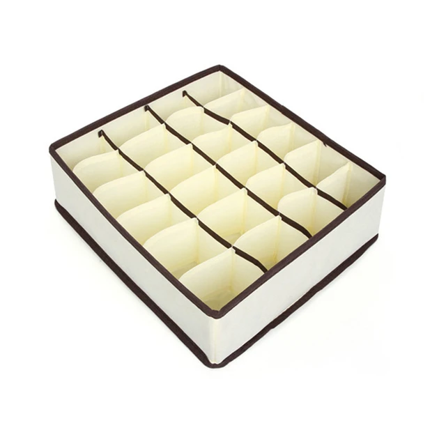 4 Darab Fehérnemű Melltartó Tároló Doboz Bézs Fiókos Szekrény Sál Zokni - Image 3