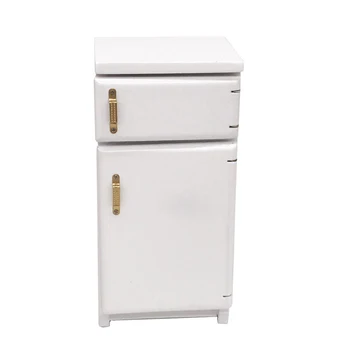 

Miniature Refrigerator Toys Model Kitchen Scene Decoration For 1:12 Dollhouse - White