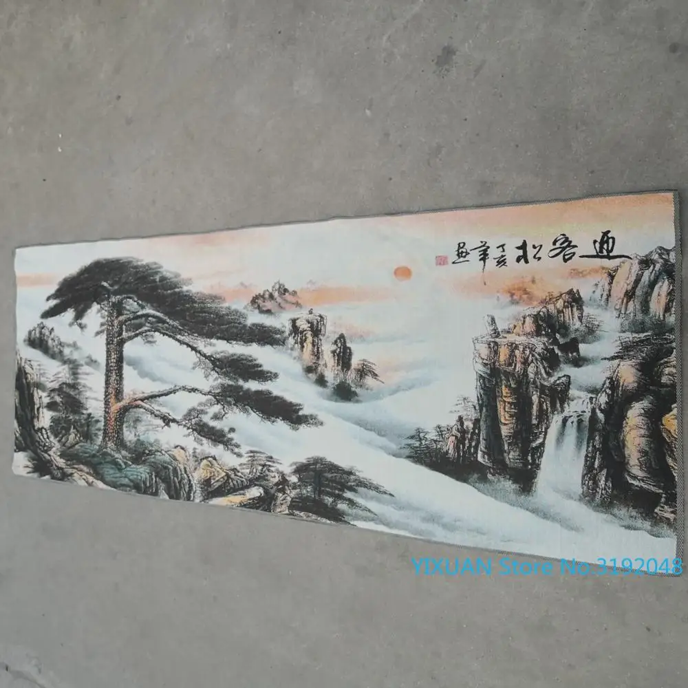 Картина с надписью Welcome pine Huangshan картина пейзажем шелковая парчовая Thangka Золотая