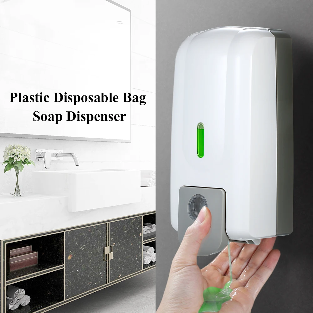 

Plastic Disposable Bag Soap Dispenser Liquid Shampoo Box Manual 1000ML High Capacity Wall Mounted for Kitchen Bathroom Hotel