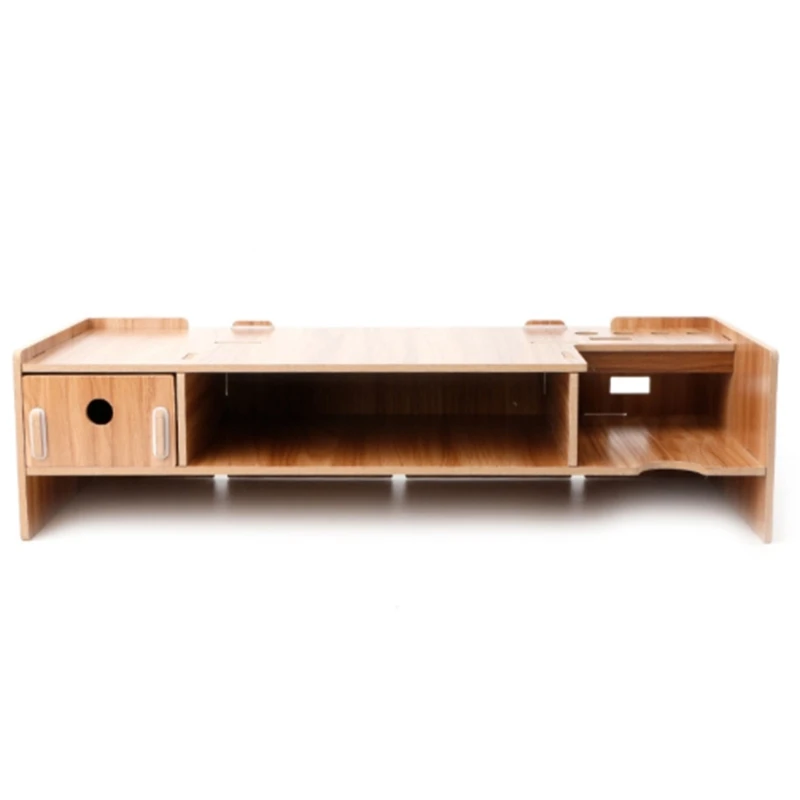  MDF Desktop Monitor Riser TV Stand Holder over Keyboard Desk Organizer Storage Space for Computer L