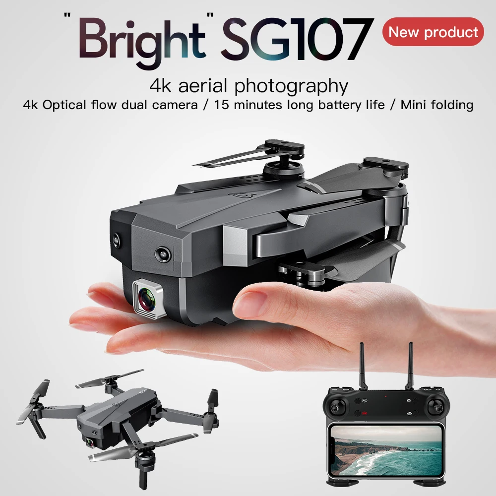 Мини-Квадрокоптер SG107 складной 2 4 ГГц Wi-Fi FPV 4K 1080P | Игрушки и хобби