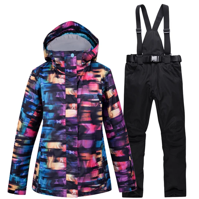 US $27.30 women snowboarding clothing suit sets waterproof windproof winter clothing mountain skiing jacket a