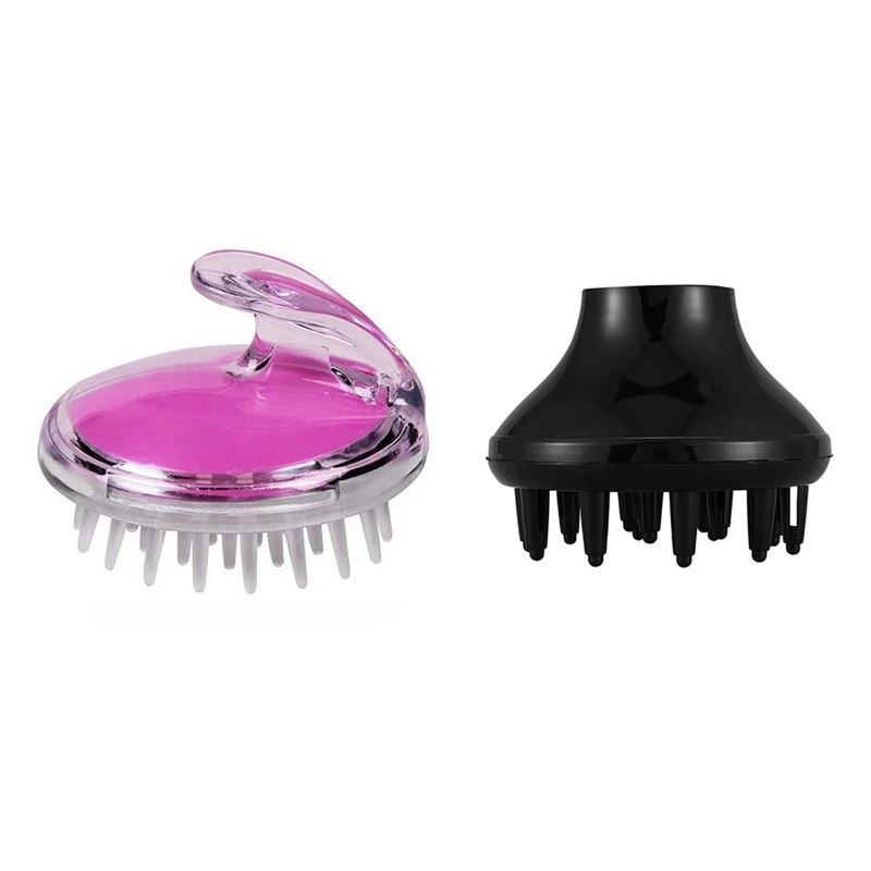 

1 Pcs Shampoo Scalp Head Shower Massage Massager Cleaning Clean Scrub Hair Brush Comb & 1 Pcs Black Fashion Blower Pro Hairdress