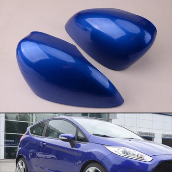 

2pcs ABS Car Blue Wing Door Rearview Side Mirror Cover Cap Fit for Ford Fiesta MK7 2008-2012 2013 2014 2015 2016 2017