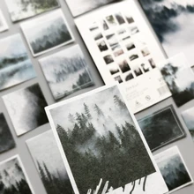 50 unidades/pacote nevoeiro floresta adesivo diário adesivo decorativo etiqueta diário estacionário deco fotografia álbum adesivo floco scrapbooking