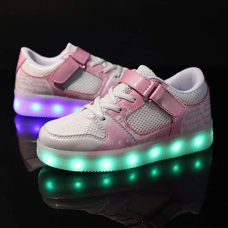 Fashion All Seasons Casual Children's Baby Girls Boys Shoes Rechargeable Light LED Shoes Non-Slip Breathable Casual Shoes