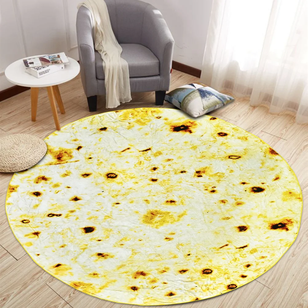 Мягкое фланелевое одеяло Burrito Tortilla, новинка, круглая форма, коралловый флис, одеяло для создания еды, одеяло s для пикника, самолета