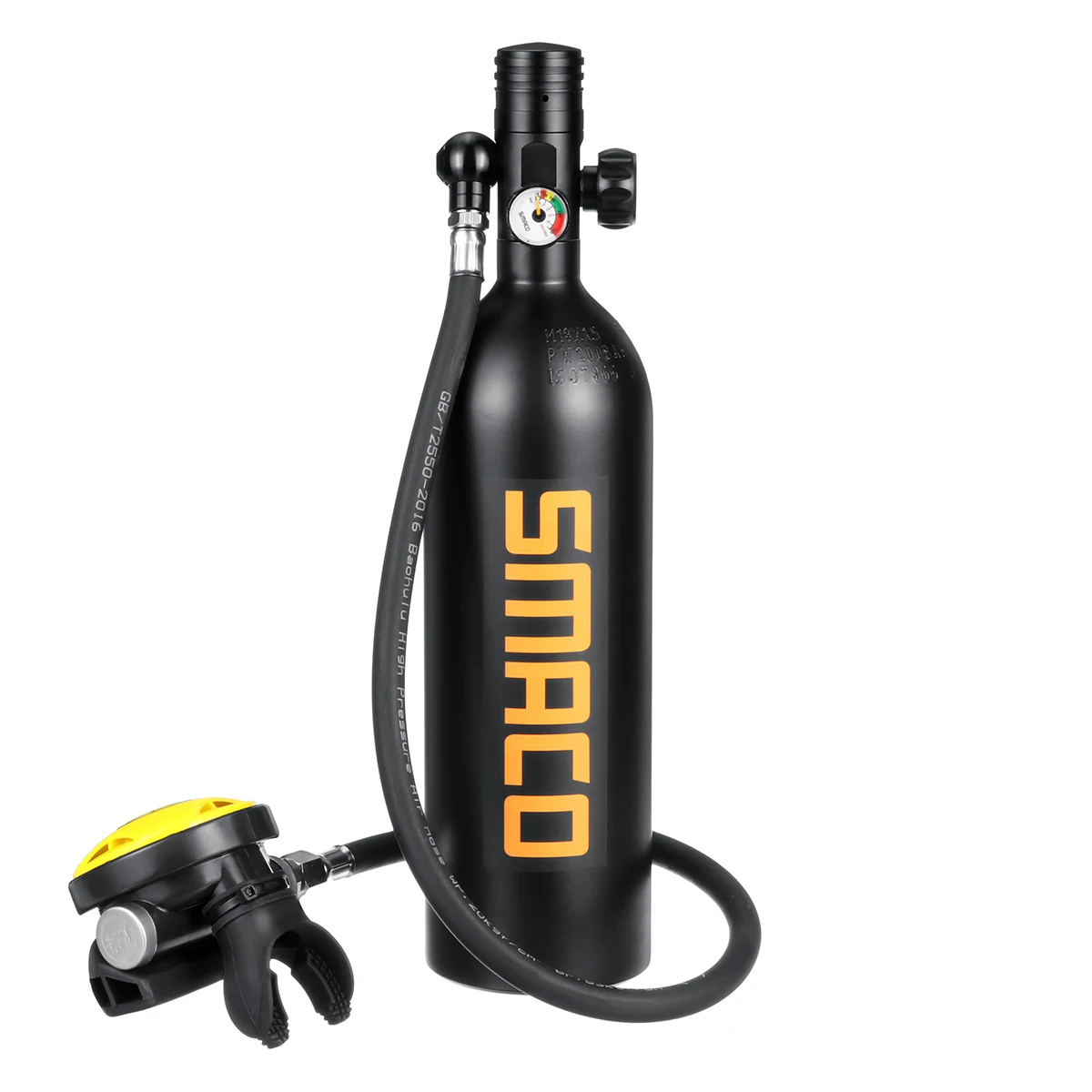 Black Оборудование для дайвинга SMACO 1L кислородный цилиндр для дайвинга Воздушный бак респиратор дыхательный клапан для подводного плавания - Цвет: Black