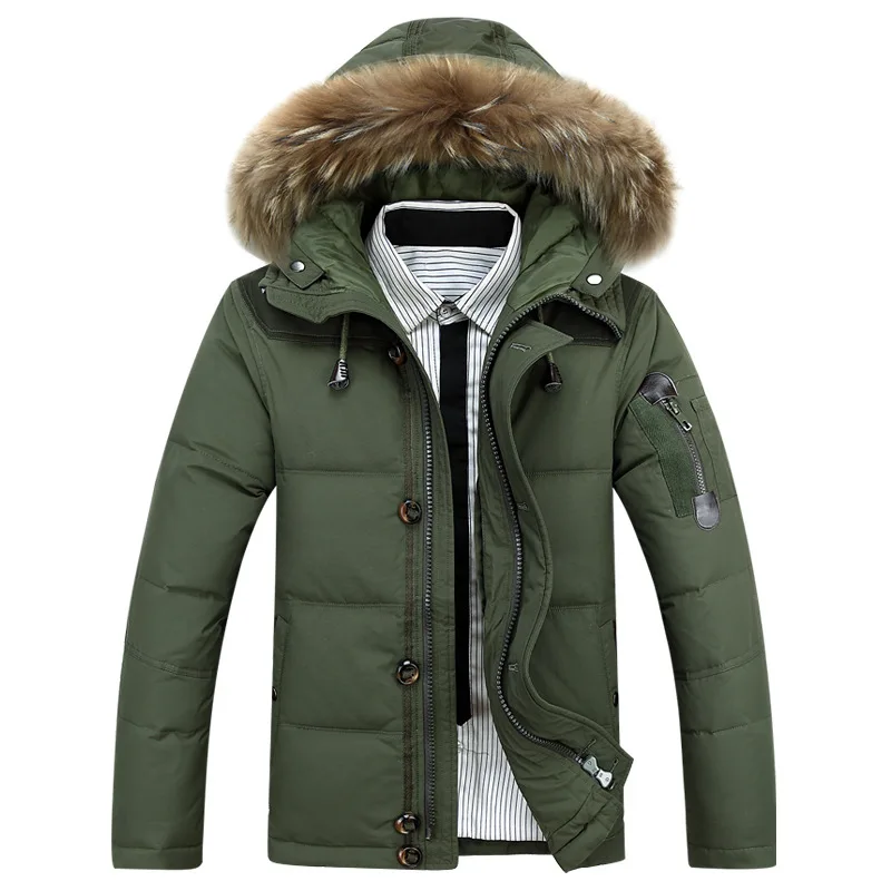 Warm Down Coats Men Winter Jackets Men 90% White Duck Down Coat Parka Jacket Coats Fur Hooded Parkas Mans Brand Clothing