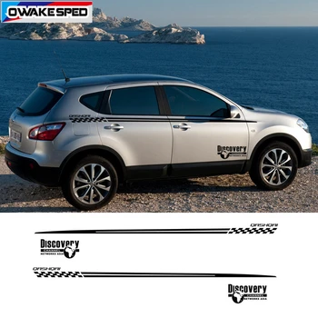 

Both Side Sport Stripes For-Nissan Qashqai J11 J10 Car Wais Lines Sticker Auto Body Door Decor Vinyl Decals
