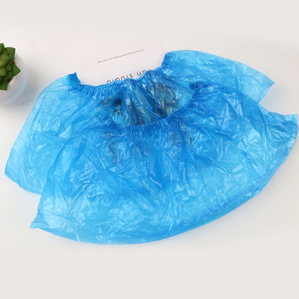 200pcs 100 Pairs Boot Shoe Covers PE Non Slip Disposable Overshoes HOT