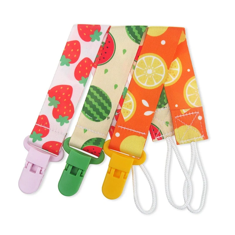 Dummy Clips Baby Pacifier Clips 3 Pack Cartoon Pacifier Holder For Girls Plastic Print Teething Clips Modern Unisex Design