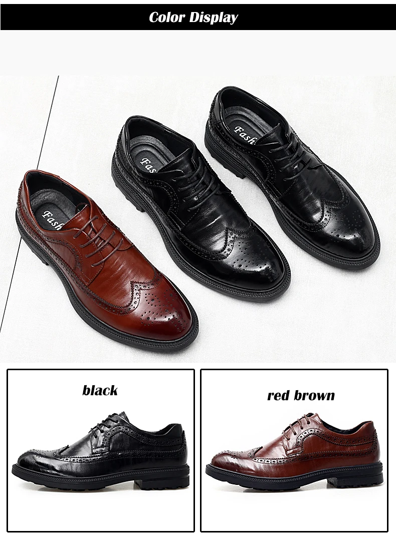 MVVT/обувь из натуральной кожи с модным принтом; Мужские модельные туфли в деловом стиле; обувь с перфорацией типа «броги» в британском стиле; мужские туфли-оксфорды без застежки