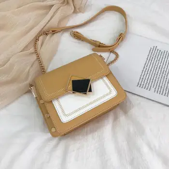 

Women's Designer Handbag PU Leather Crossbody Bags Chain Square flap hasp Shoulder Messenger Bag Ladies Travel Small Handbags