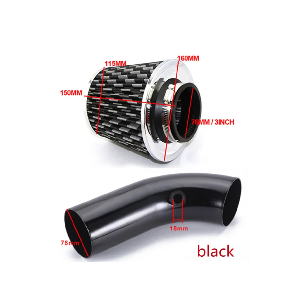 Filtro Aria Conico Universale Per Auto – Induzione Sportiva, Regolabile Da 55 A 76 Mm, Finitura Cromata, Per Migliorare Suono E Aspetto