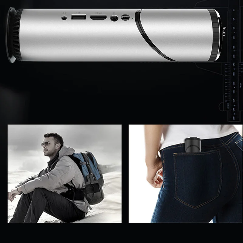 

Mini Projector 1080P Video DLP Wireless Projector with 2.4/5G WiFi Bluetooth Support HDMI USB OD889
