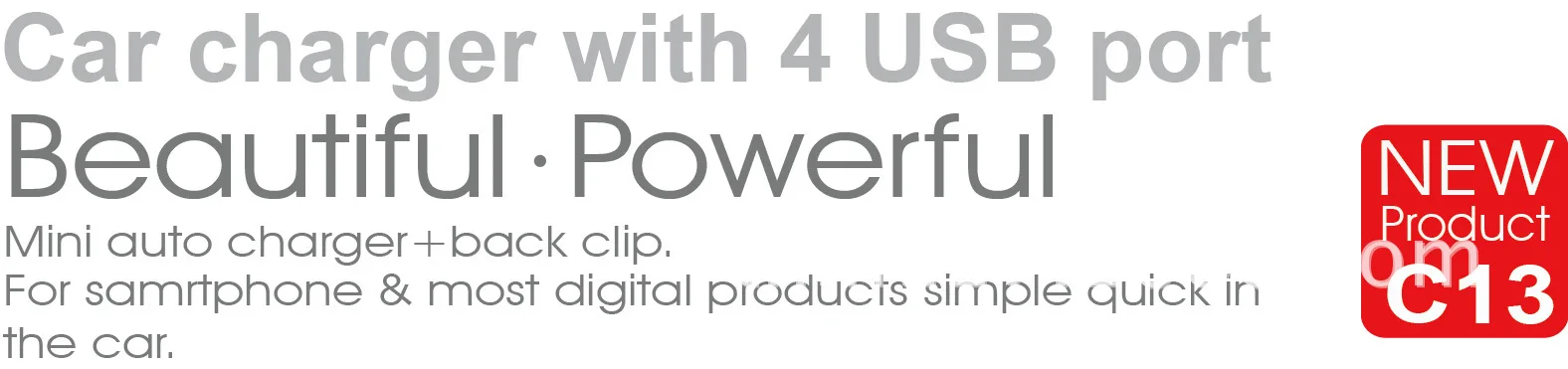 4-Port Car Charger, USB Onboard Charger with Cable, 9.6A One plus Two Multi-functional Cellphone Car Charger Mobile Phone Chargi