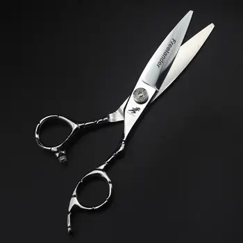 

6 inch Willow blade Hairdressing Scissors 440C non-slip handle Barber Shears Cutting Scissors Hair Scissors Professional Shears