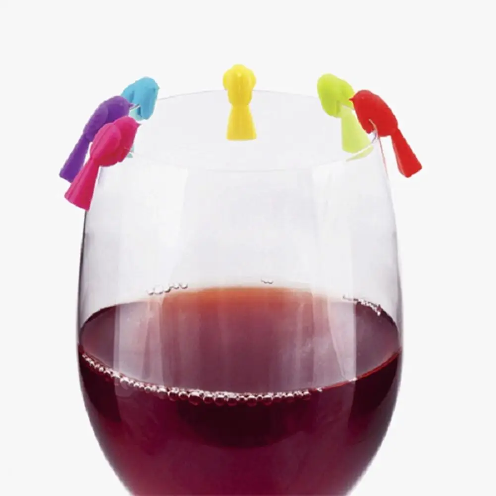 Wine Marker Silicone Wine Glass Sign Portable Anti-wear Unique Colorful Compact Glass Marker