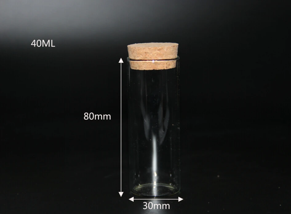 1 шт 15/20/25/30/35/40/50/60/80/110 мл Стекло производства простых флаконов с корковой пробкой, Стекло флаконы баночки для хранения бутылки Тесты трубка банки