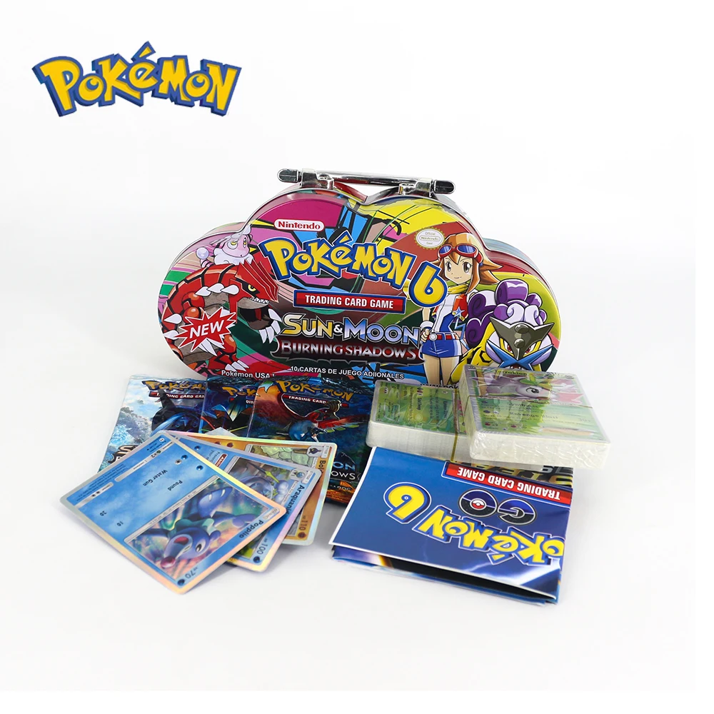 Pokemon GX EX MEGA чехол флэш-карта 3D версия Меч Щит солнце и луна Портативный железный ящик Коллекционная карта подарок детская игрушка