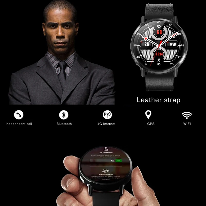  DM19 4G Smart Watch 2.03 inch Big Screen MTK6739 Quad Core Android 7.1 OS 16GB Rom 8.0MP Camera GPS