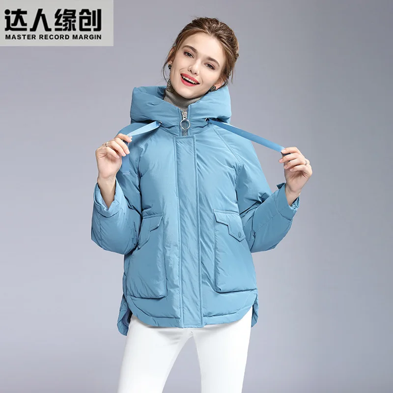 Роскошные женские пуховики с капюшоном miegofce зимняя верхняя одежда повседневная теплая верхняя одежда топ бренды куртки размера плюс синие короткие свободные
