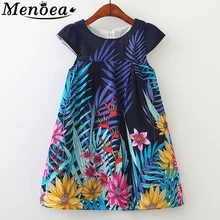 Menoea/платье для девочек; коллекция года; европейский и американский стиль; детское платье принцессы без рукавов с цветочным принтом; От 3 до 8 лет платье для малышей