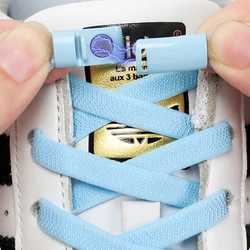 Metal Lock Magnetic Shoelaces Elastic Quickly put on and take off in 1 second Flat No Tie Shoelace Shoe Accessories Lazy Lace
