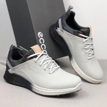

New High Quality Waterproof Golf Shoes for Men White Black Leather Golf Sneakers Male Outdoor Jogging Walking Footwear