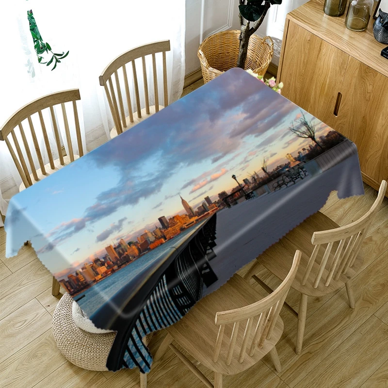 3D Модная легкая пылеотталкивающая скатерть с рисунком моста, Плотная хлопковая прямоугольная/круглая скатерть для свадебного пикника