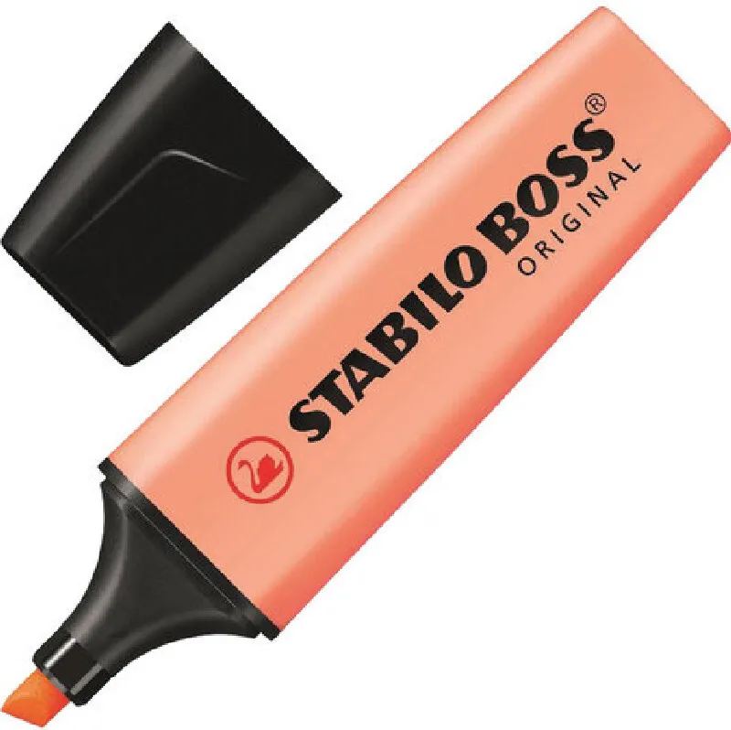 Highlighter Stabilo &quotBoss Pastel&quot Peach Line 2-5mm 70/126 bright permanent multi-colored liquid goods for creativity stationery office and
