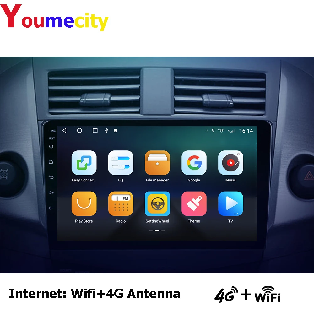 Автомобильный мультимедийный плеер 2 Din Android 10 Dvd Gps Авторадио навигация Wi Fi+4G Bluetooth