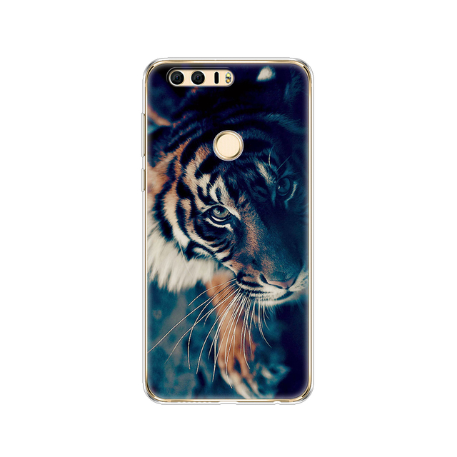phone case for huawei honor 8 soft tpu silicon back cover 360 full protective printing clear coque