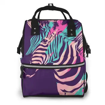 

Mummy Bag Zebra Animal Nappy Backpack Large Capacity Stroller Bag Mom Baby Multi-function Waterproof Outdoor Diaper Bags