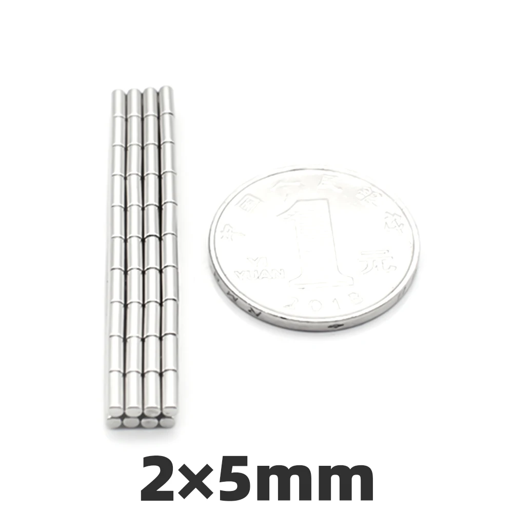 Iman 100 шт 2x5 мм редкоземельный магнит лист 2 мм x 5 мм Мини маленький круглый супер сильный Мощный Неодимовый магнит N52 холодильник Disc2* 5 мм