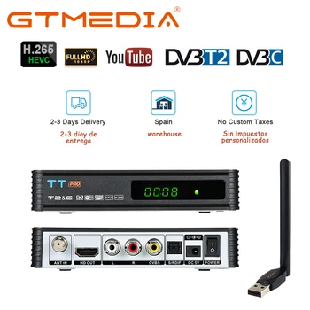 

GTMEDIA TT Pro Wifi Free Digital Receiver DVB-T2/T DVB-C Support YouTube and FULL HD 1080P Receptor Full speed USB 3G dongle