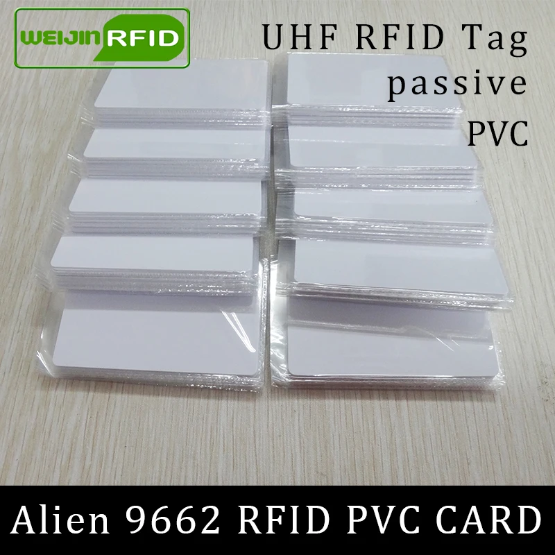 Rfid-теги UHF ПВХ Карта Alien 9662 EPC6C 915 МГц 868 МГц 860-960 МГц Higgs3 85,7*54*0,8 мм дальние смарт-карты пассивные RFID метки