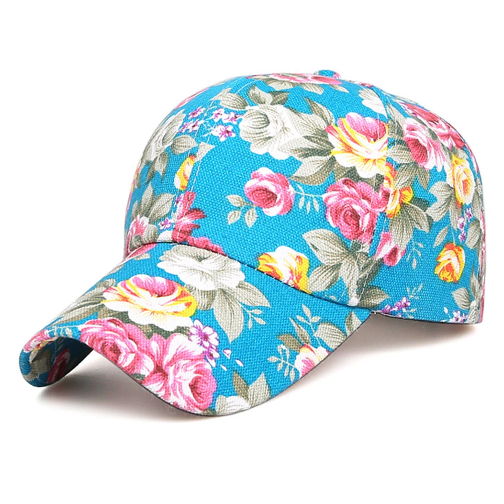 Solid Adjustable Cap Women Sunscreen Rose Floral Print Baseball Cap Sport Casual Mesh Summer New Fashion Rose Red Purple Hats pink baseball cap