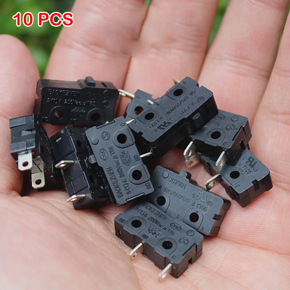10Pcs Micro Finecorsa Normalmente Aperto Interruttore A Pulsante Momentaneo 1A 125V Ac Piccolo Interruttore 2Pin 20*6.5*9.5Mm N/O