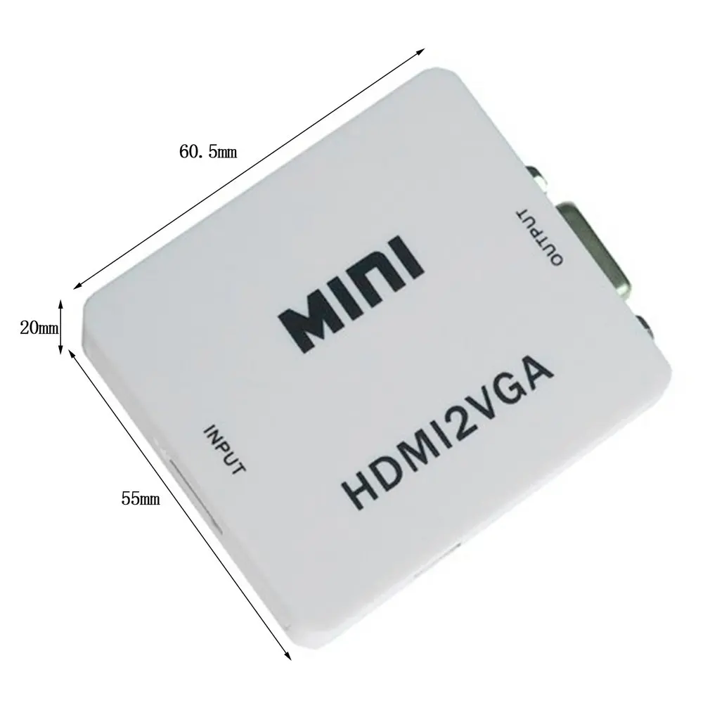 Мини-usb 1080P HDMI на VGA Аудио видео преобразователь ТВЧ-сигналов Full HD 1080p адаптер hdmi-vga для ПК ноутбука к HDTV проектору