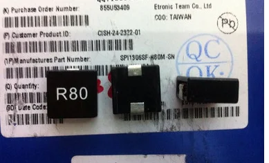 10pcs/lot SMD integrated high current inductor SPI1306SF-R80M-SN 13X13X5MM 0.8UH 32A 100% New and Original |