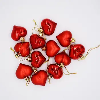 

12PCS/Pack Heart Christmas Pendant Balls Christmas Tree Decoration Party Ornaments 2020 Christmas Decorations For Home