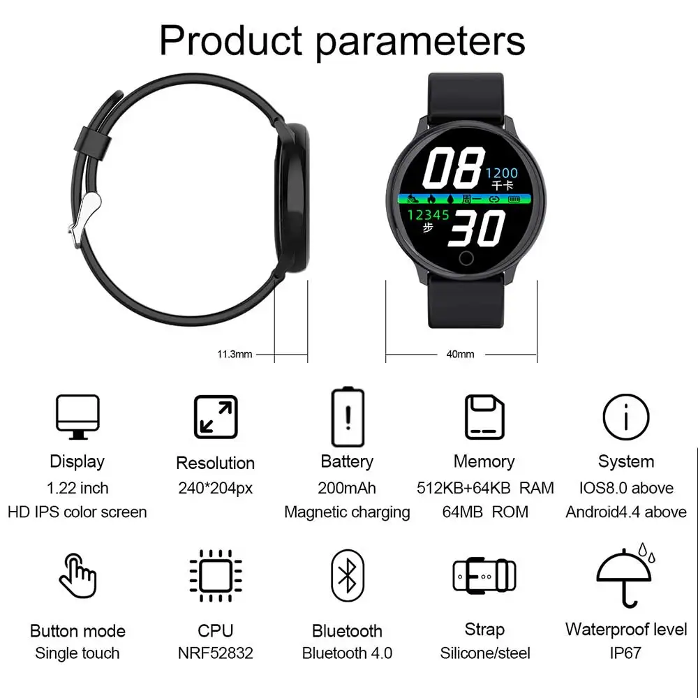 Nashone Q16 Смарт часы Полный Круглый сенсорный Corntrol Водонепроницаемый Спорт Шагомер трекер Blutooth Смарт часы для Iso Android телефон