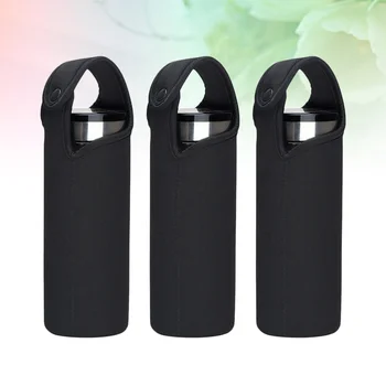 

3-Piece Practical Durable Black Neoprene 420ML Cup Sleeve Carrier Holder Carrying Pouch
